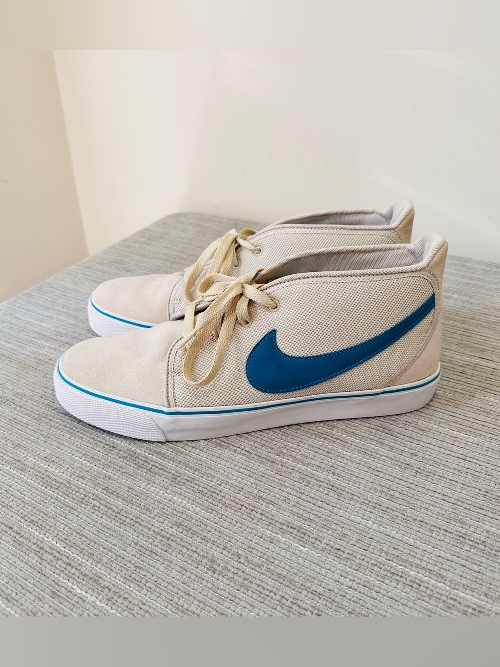 Nike Toki Textile Mid Cool Grey Blue Glow Sneaker 555314-031 Men's Size US 11